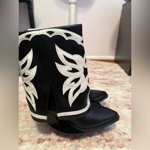 INC International Concepts Black and White Ankle Boots